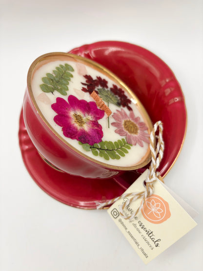 ENSEMBLE TASSE À THÉ ET SOUCOUPE À IMPRIMÉ FLORAL ROSE (édition limitée)