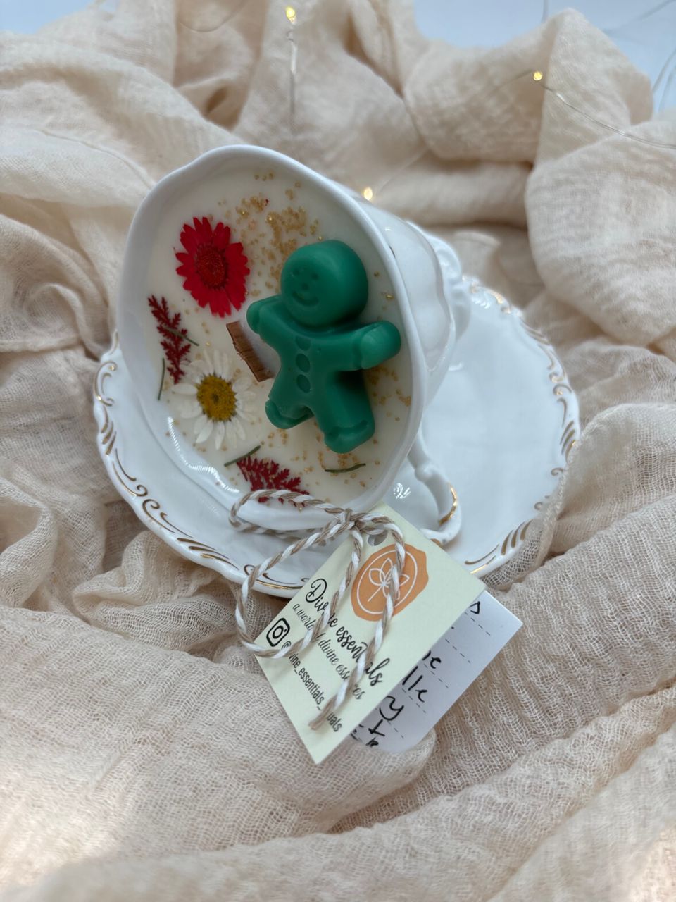 Christmas Teacup Candle — Forest Yule Edition