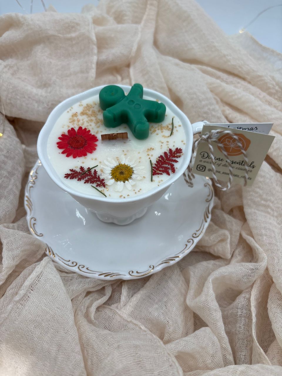 Christmas Teacup Candle — Forest Yule Edition