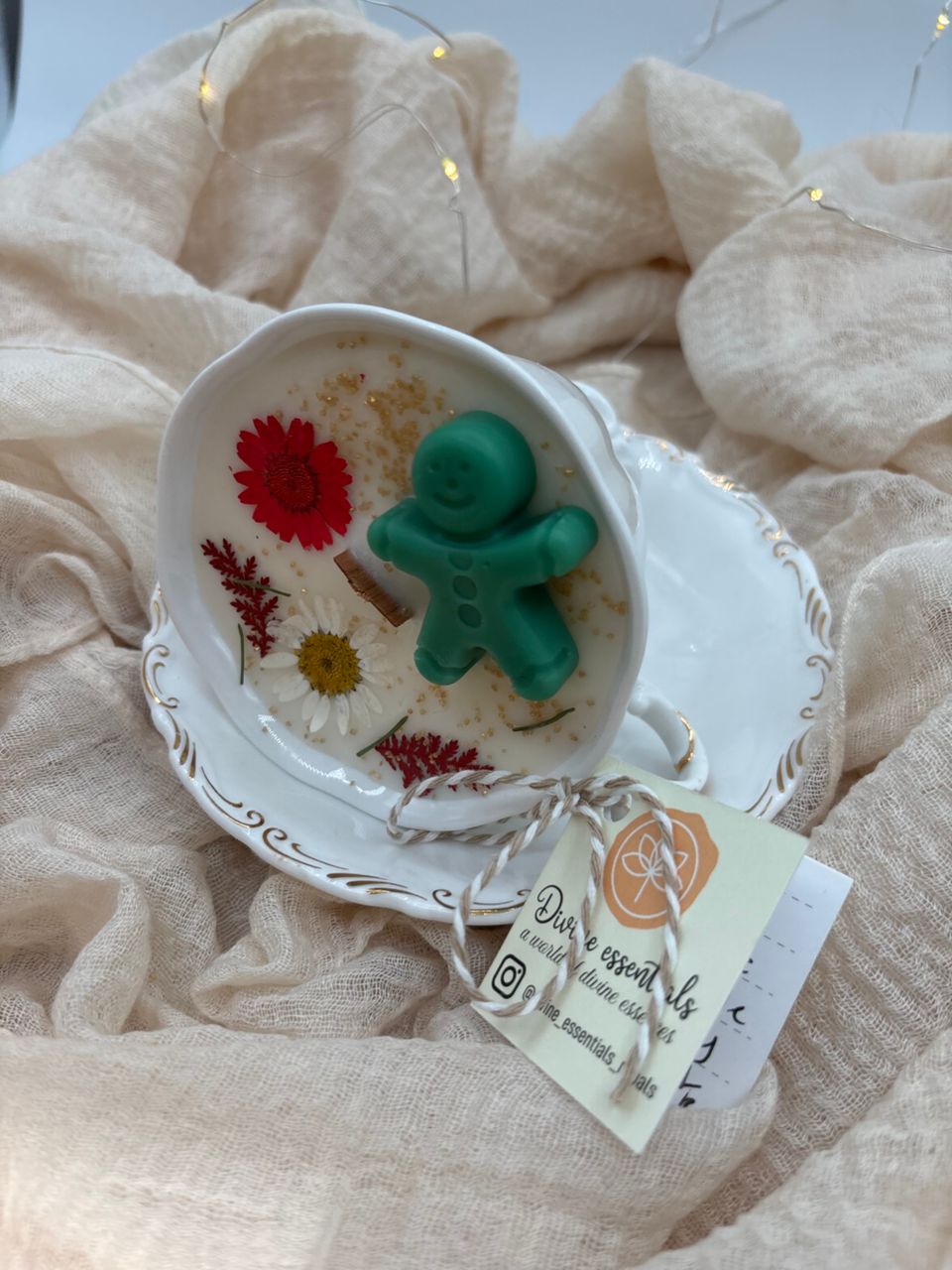 Christmas Teacup Candle — Forest Yule Edition